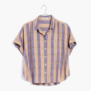 Madewell Linen-Blend Hilltop Shirt in Bayley Stripe